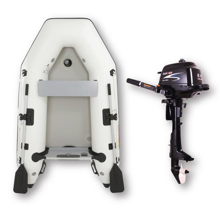 2.3m ISLAND INFLATABLE BOAT + 2.6HP PARSUN OUTBOARD MOTOR