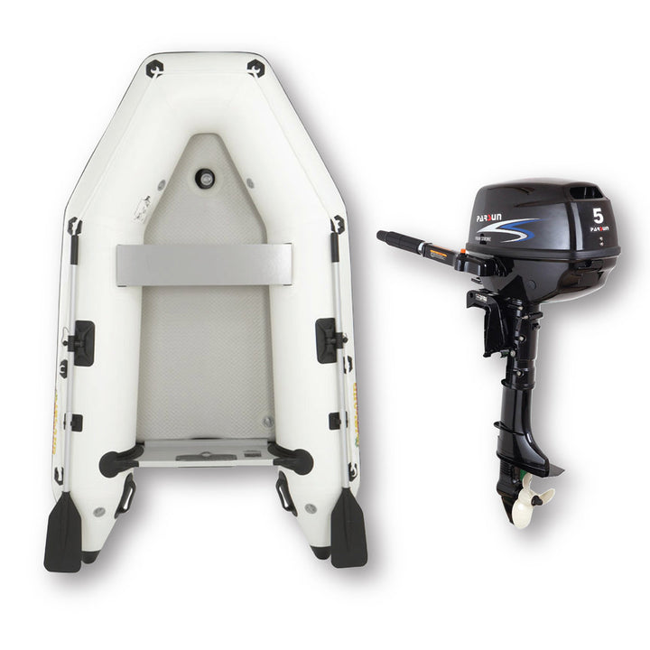 2.6m ISLAND INFLATABLE BOAT + 5HP PARSUN OUTBOARD MOTOR