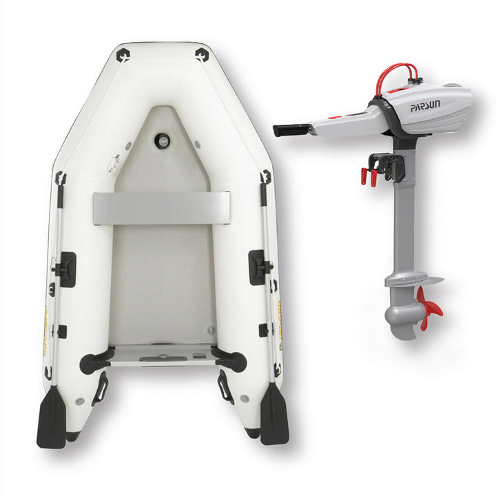 2.6m ISLAND INFLATABLE BOAT + 3hp PARSUN ELECTRIC OUTBOARD MOTOR