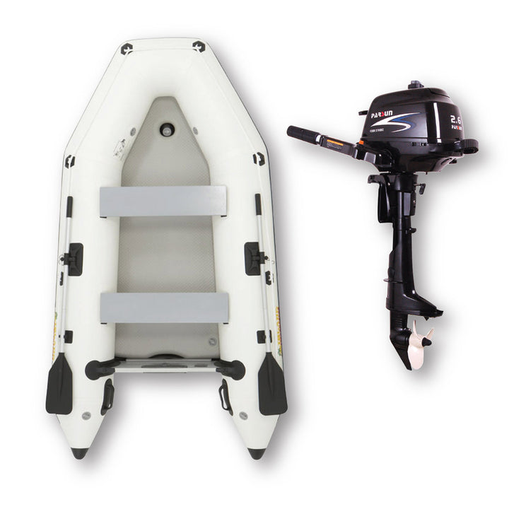 2.9m ISLAND INFLATABLE BOAT + 2.6HP PARSUN OUTBOARD MOTOR