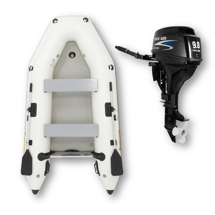 2.9m ISLAND INFLATABLE BOAT + 9.8HP PARSUN OUTBOARD MOTOR