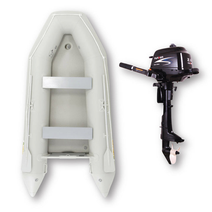 3.3m ISLAND INFLATABLE BOAT + 2.6HP PARSUN OUTBOARD MOTOR