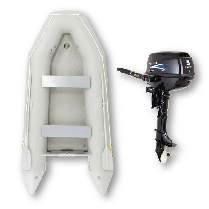 3.3m ISLAND INFLATABLE BOAT + 5HP PARSUN OUTBOARD MOTOR