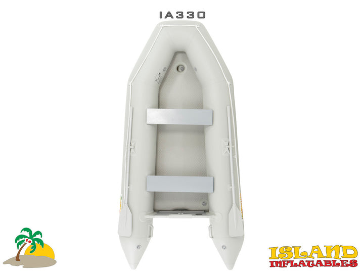 3.3m ISLAND INFLATABLE BOAT WHITE OR GRAY + 3hp PARSUN ELECTRIC OUTBOARD MOTOR