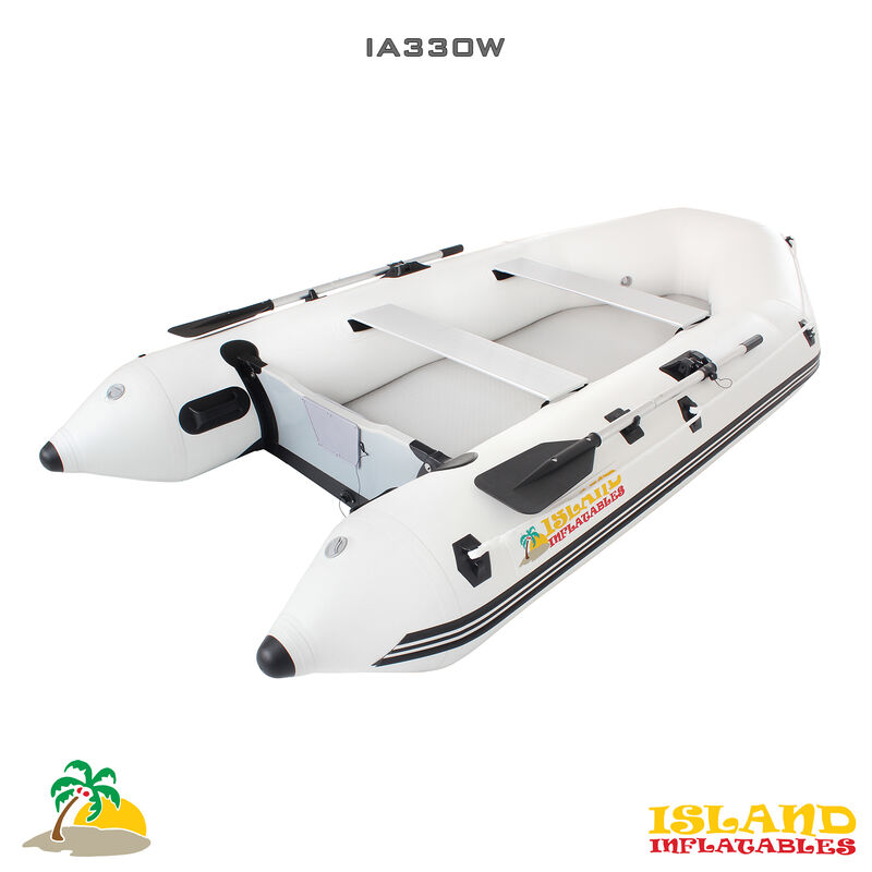 3.3m ISLAND INFLATABLE BOAT WHITE OR GRAY + 3hp PARSUN ELECTRIC OUTBOARD MOTOR