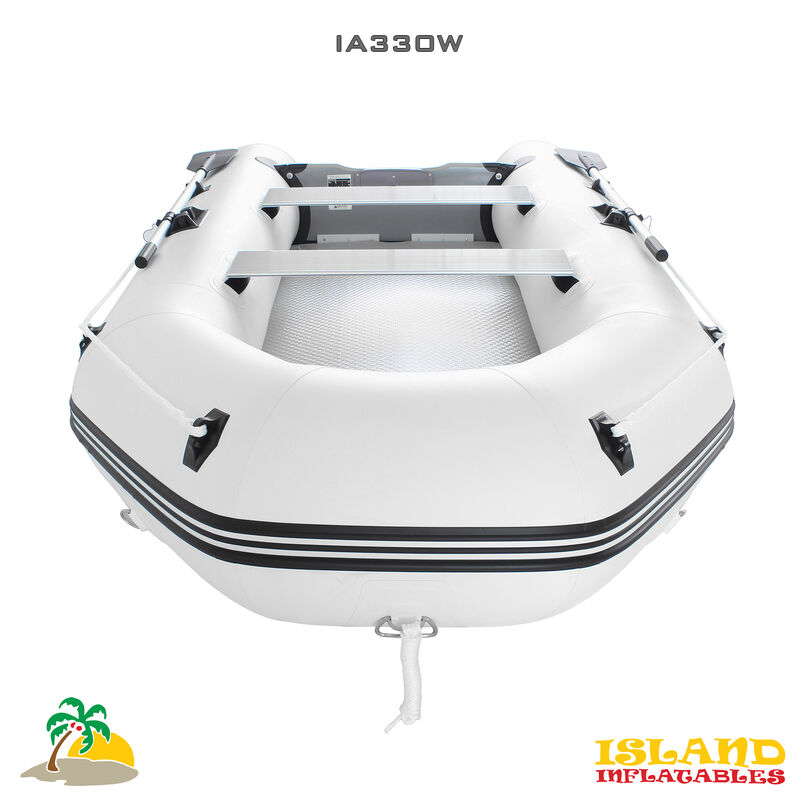 3.3m ISLAND INFLATABLE BOAT WHITE OR GRAY + 3hp PARSUN ELECTRIC OUTBOARD MOTOR