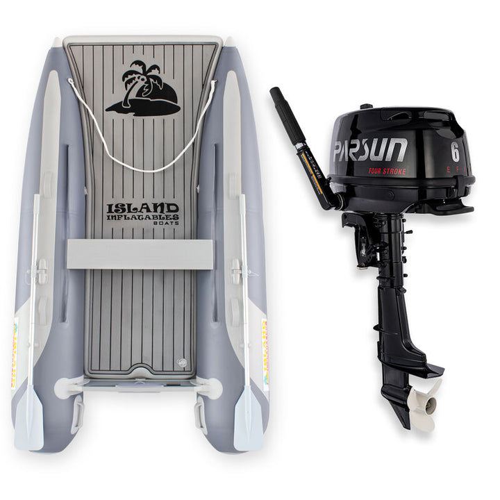 2.85m ISLAND INFLATABLE CAT BOAT + 6HP PARSUN OUTBOARD MOTOR