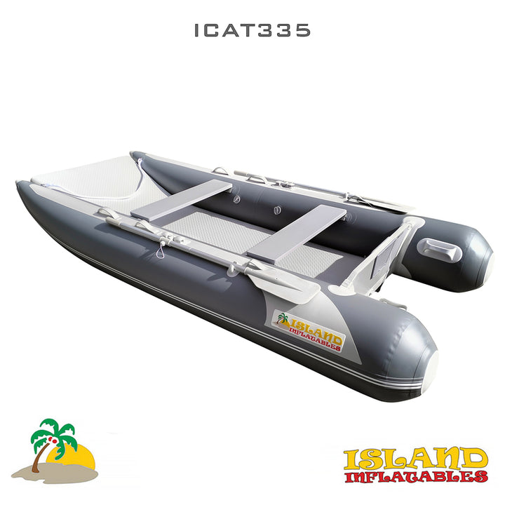 3.35m ISLAND INFLATABLE CAT BOAT + 5HP PARSUN OUTBOARD MOTOR