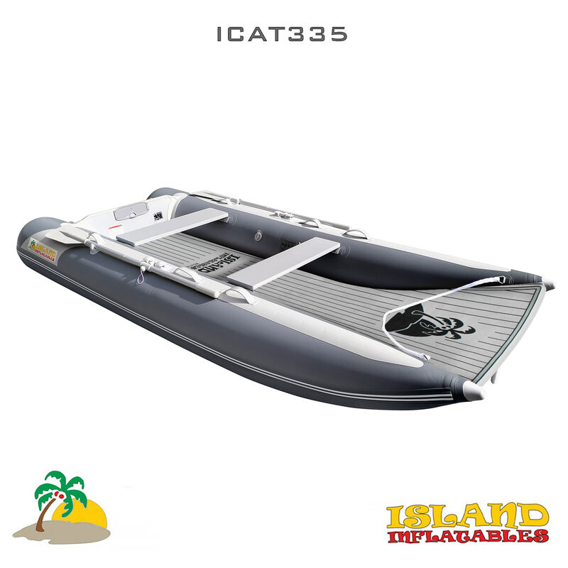 3.35m ISLAND INFLATABLE CAT BOAT + 5HP PARSUN OUTBOARD MOTOR