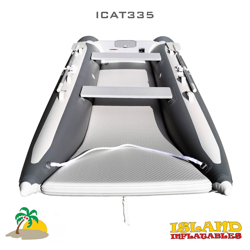 3.35m ISLAND INFLATABLE CAT BOAT + 5HP PARSUN OUTBOARD MOTOR