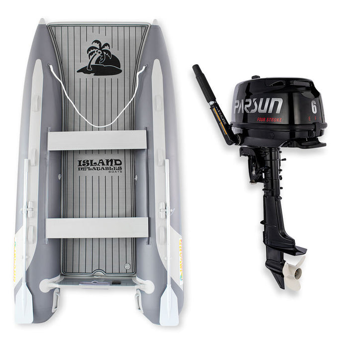 3.35m ISLAND INFLATABLE CAT BOAT + 6HP PARSUN OUTBOARD MOTOR