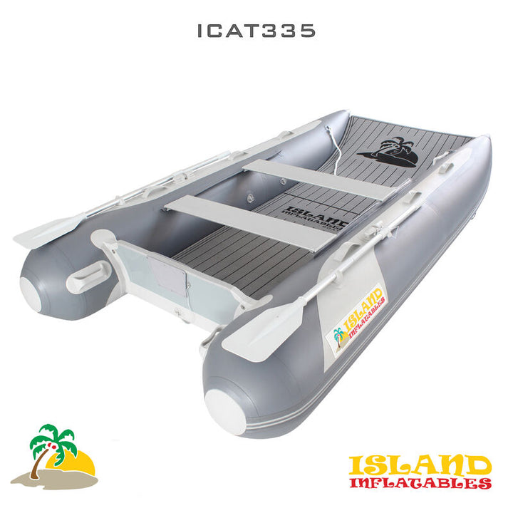 3.35m ISLAND INFLATABLE CAT BOAT + 6HP PARSUN OUTBOARD MOTOR
