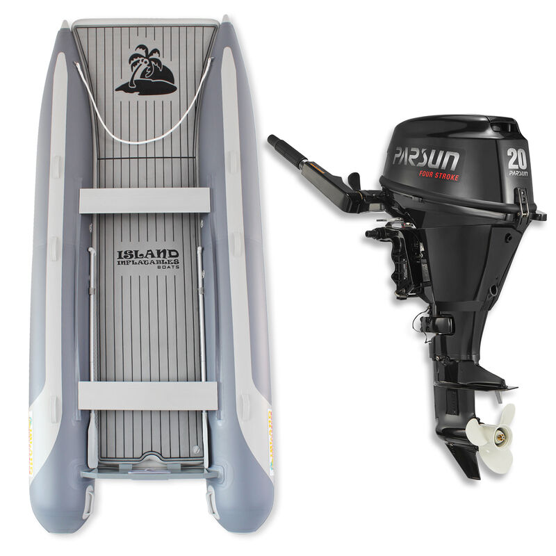 4m ISLAND INFLATABLE CAT BOAT + 20HP PARSUN OUTBOARD MOTOR