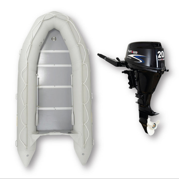 4.3m ISLAND INFLATABLE BOAT + 20HP PARSUN OUTBOARD MOTOR